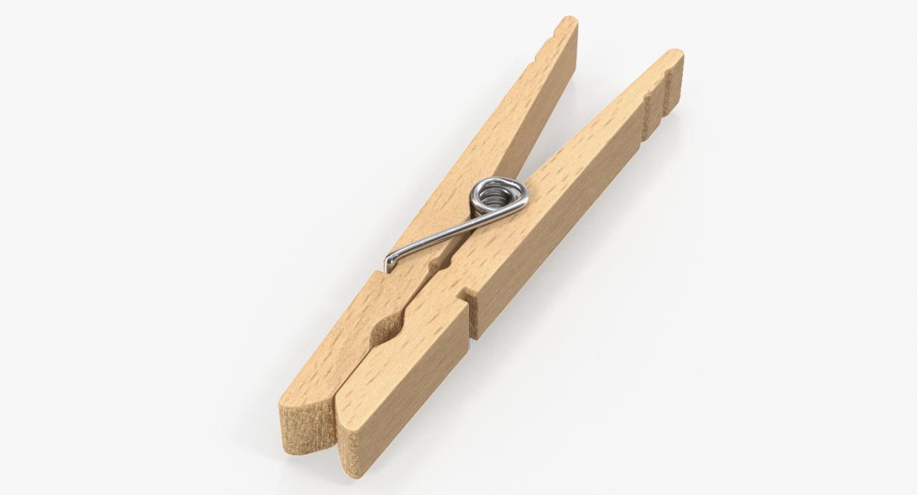 Wooden Clothespin 3D