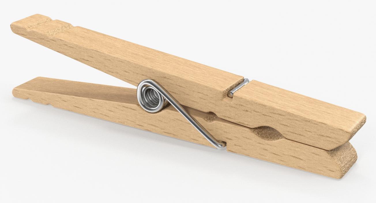 Wooden Clothespin 3D