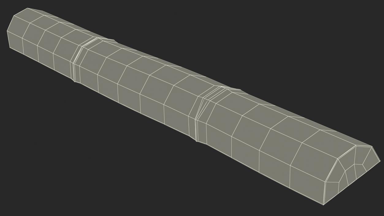 3D model Fresh Sugarcane Half Cut Piece