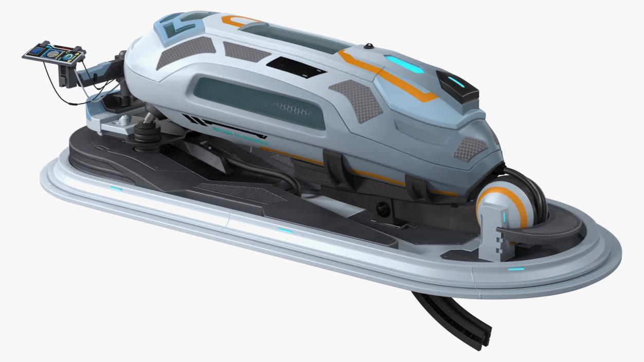 3D model Sci Fi Cryogenic Pod with Console Rigged