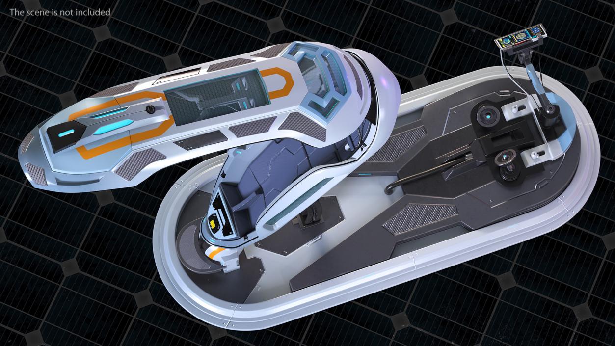 3D model Sci Fi Cryogenic Pod with Console Rigged