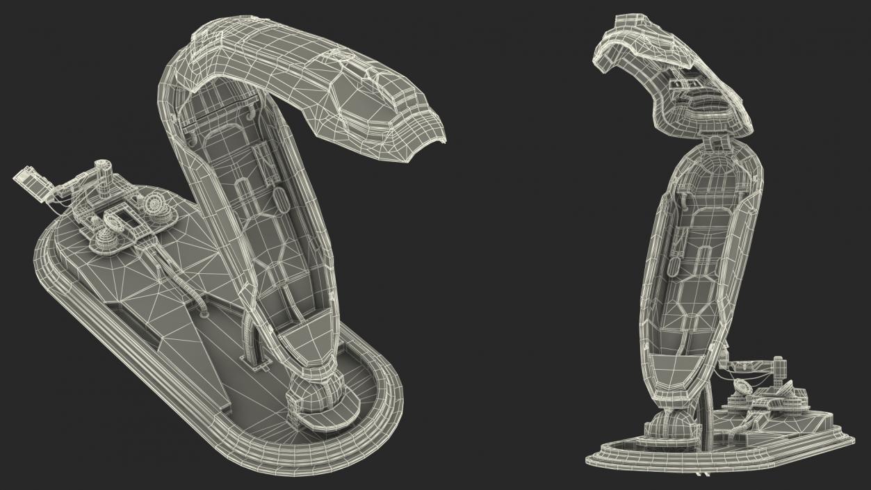 3D model Sci Fi Cryogenic Pod with Console Rigged