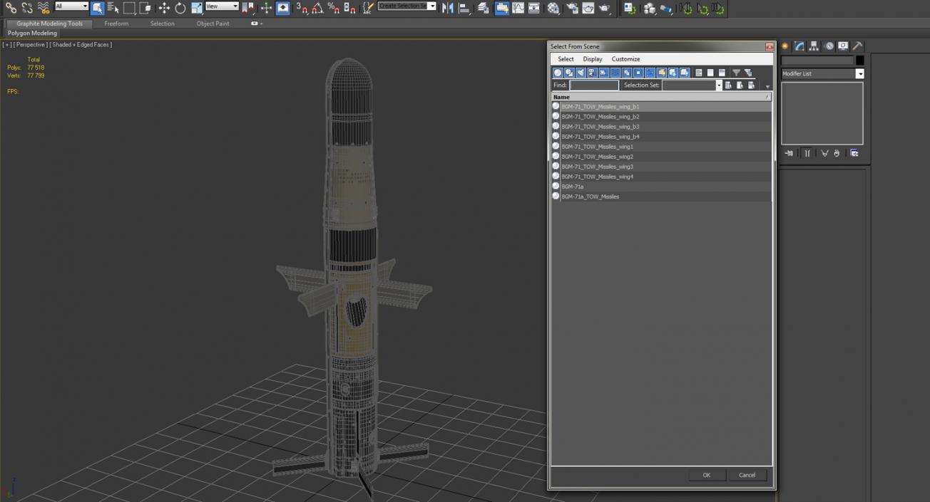 3D model BGM 71a TOW Missiles