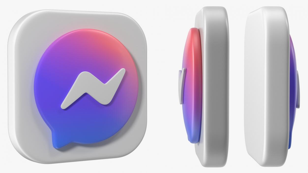 3D Facebook Messenger Icon model