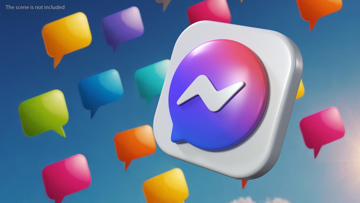 3D Facebook Messenger Icon model