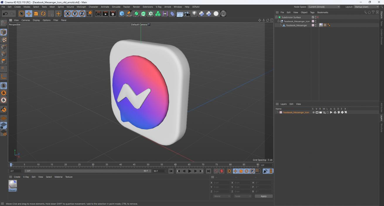 3D Facebook Messenger Icon model