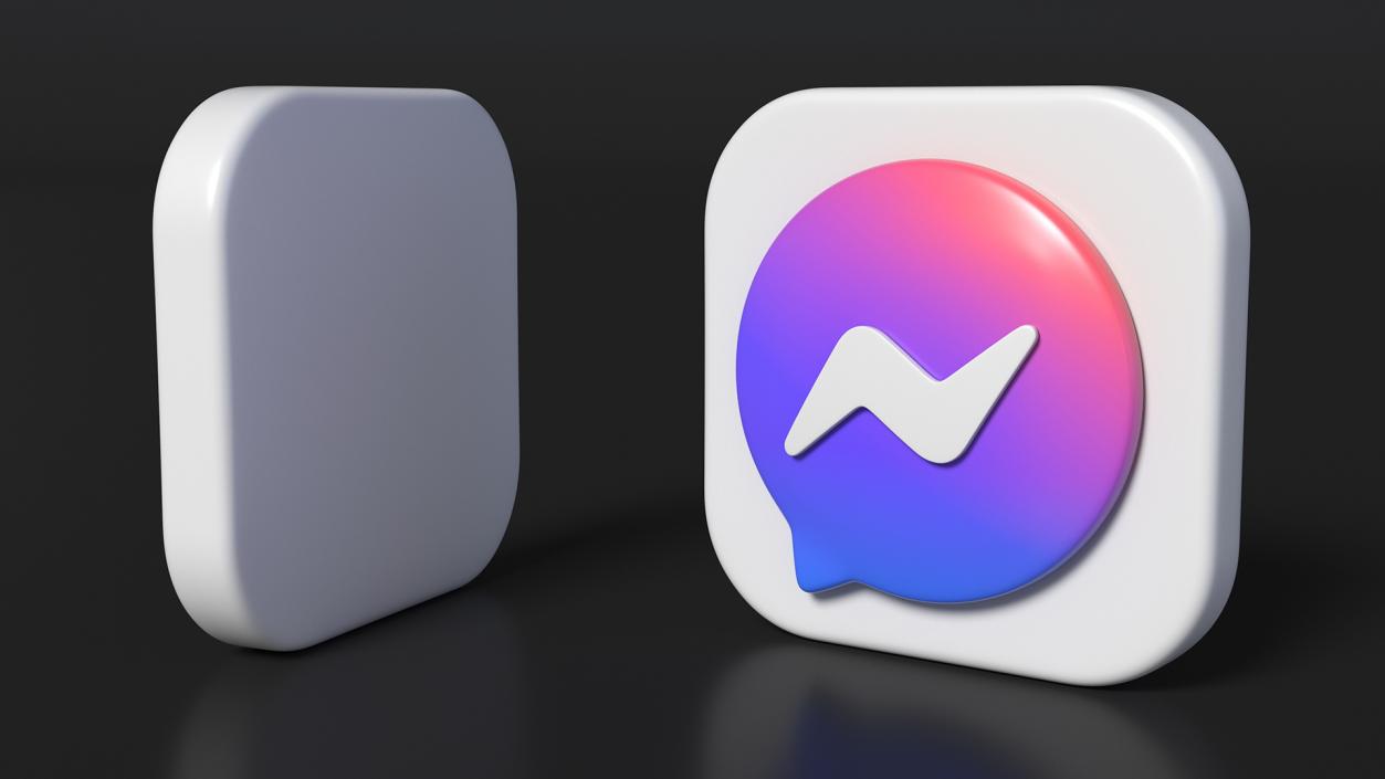 3D Facebook Messenger Icon model