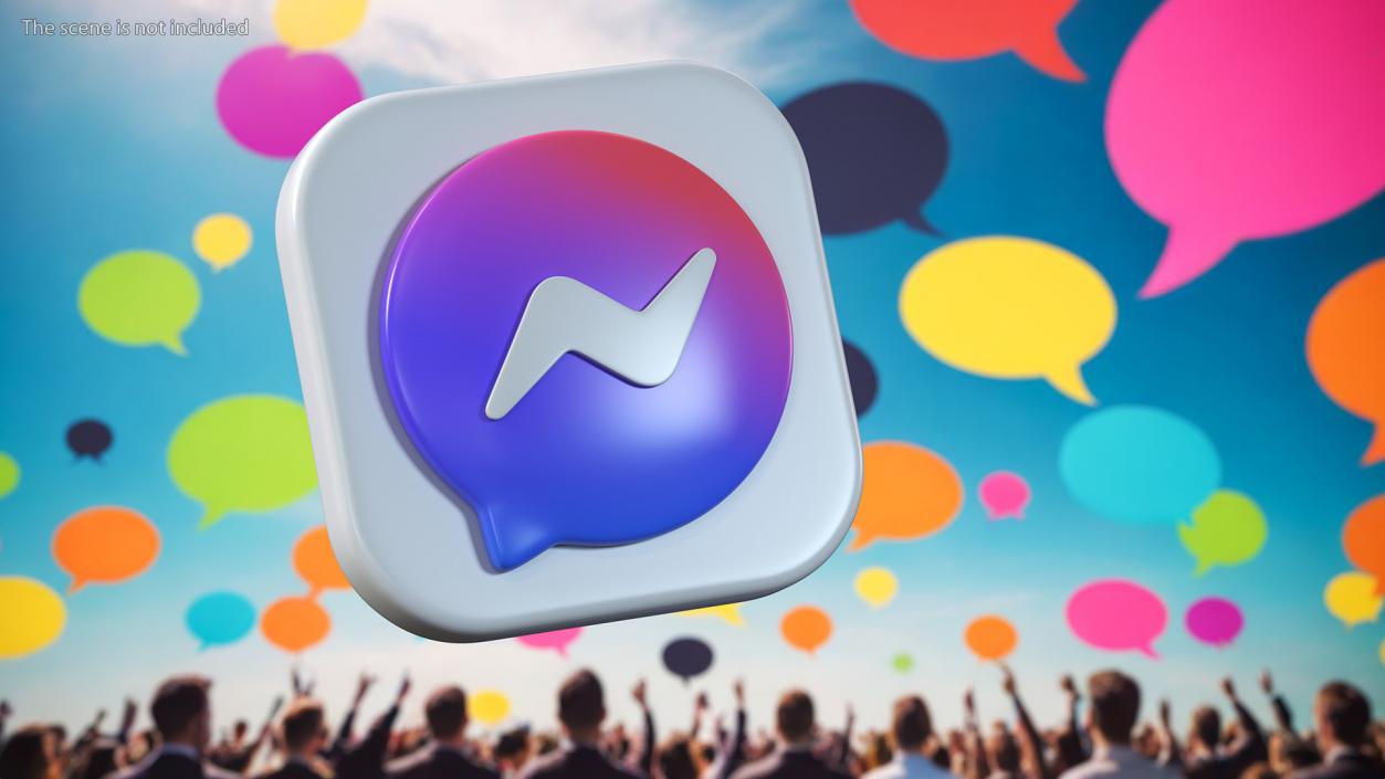 3D Facebook Messenger Icon model