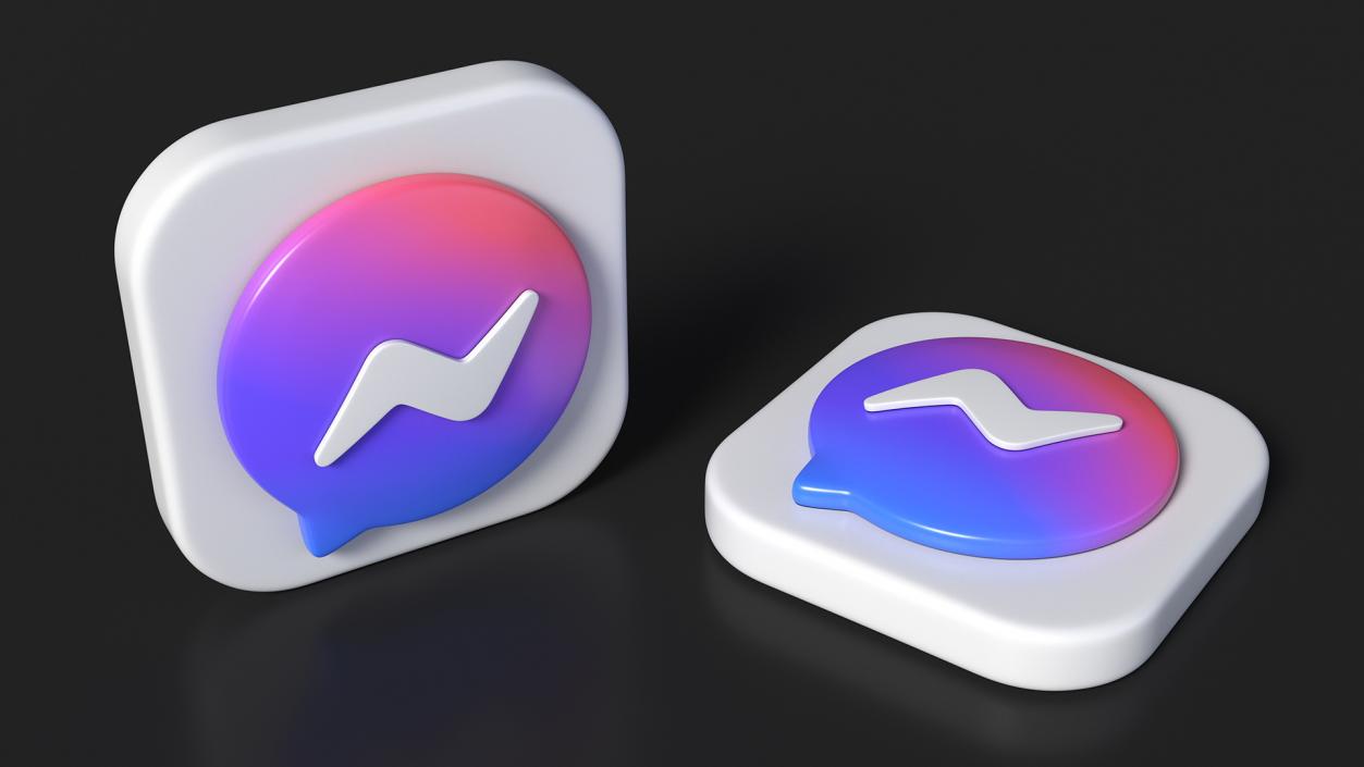 3D Facebook Messenger Icon model