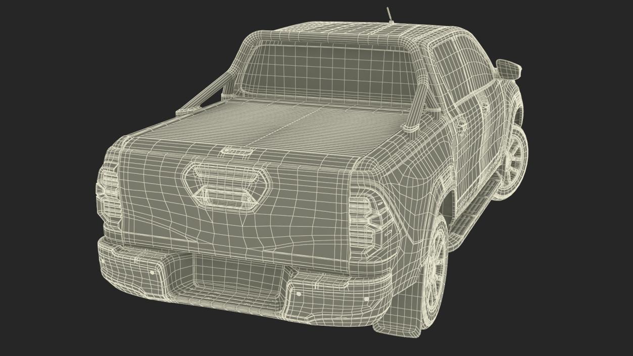 3D model Pickup Truck Black Rigged