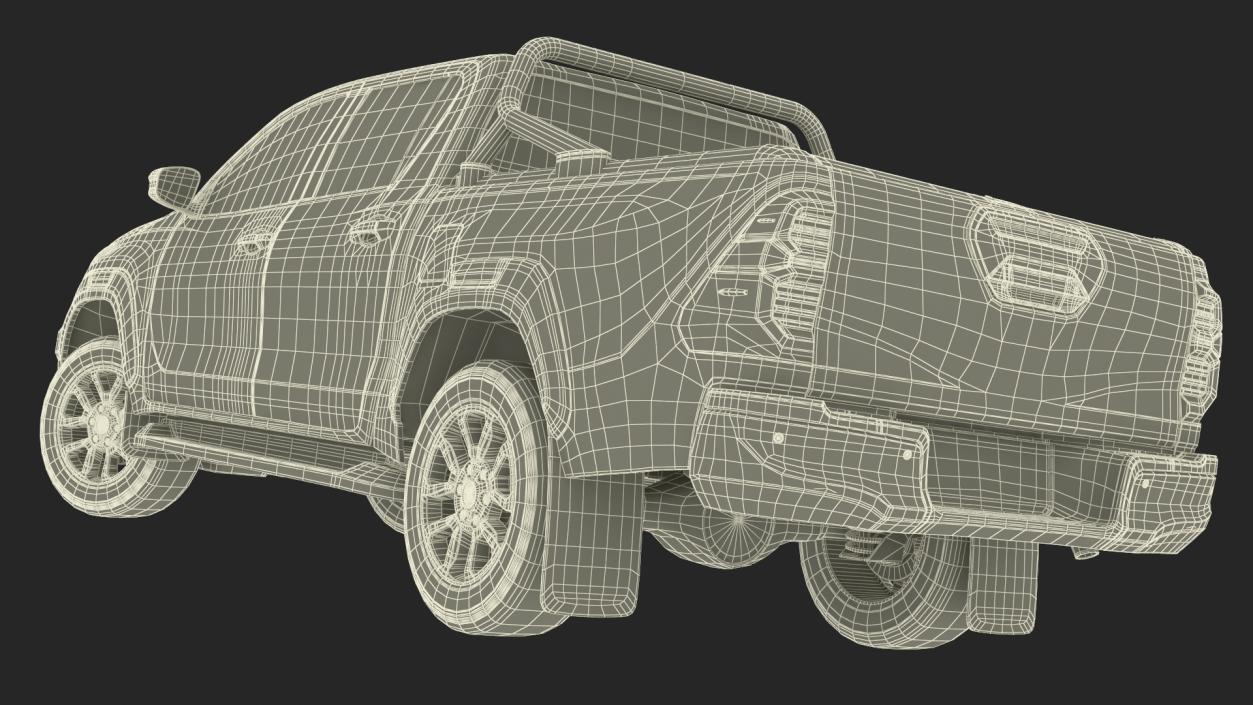 3D model Pickup Truck Black Rigged