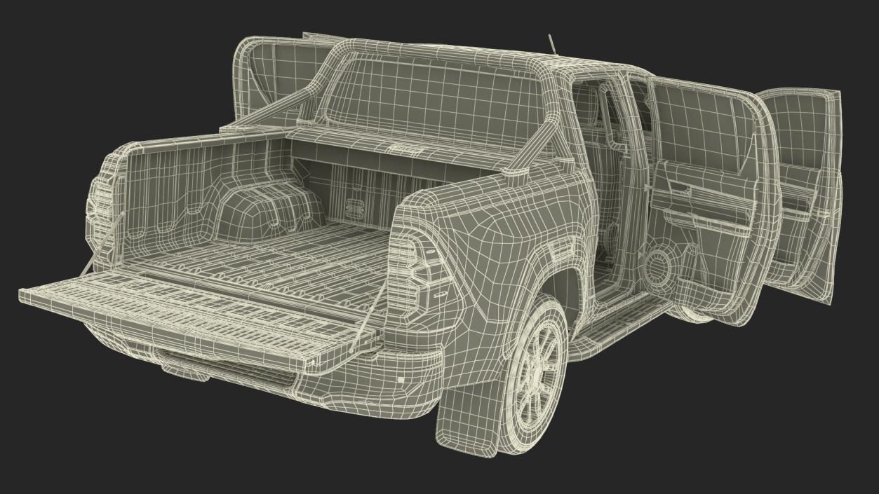 3D model Pickup Truck Black Rigged