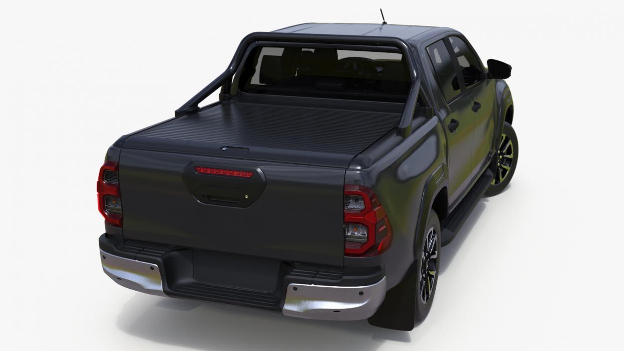 3D model Pickup Truck Black Rigged