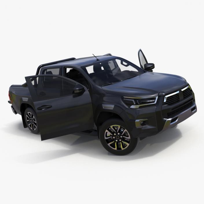 3D model Pickup Truck Black Rigged