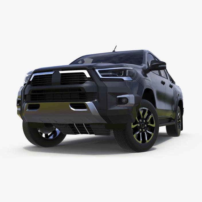 3D model Pickup Truck Black Rigged