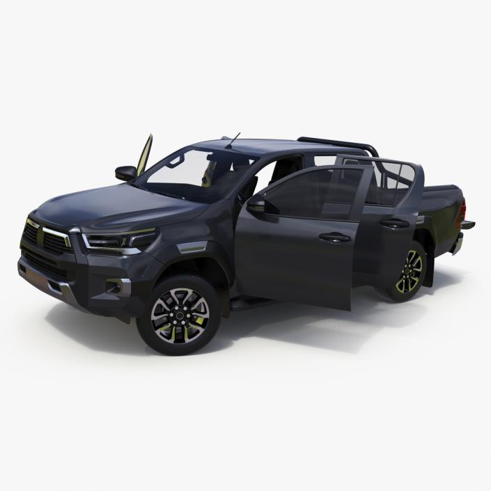 3D model Pickup Truck Black Rigged