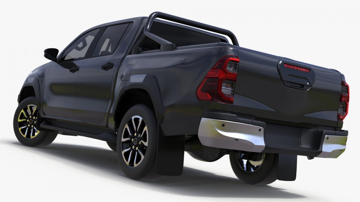 3D model Pickup Truck Black Rigged