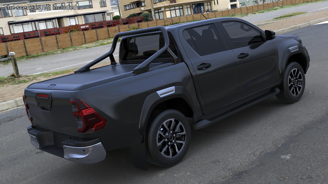 3D model Pickup Truck Black Rigged