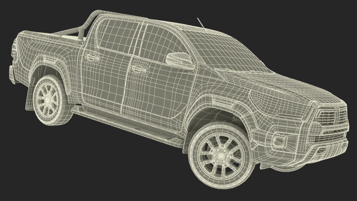 3D model Pickup Truck Black Rigged