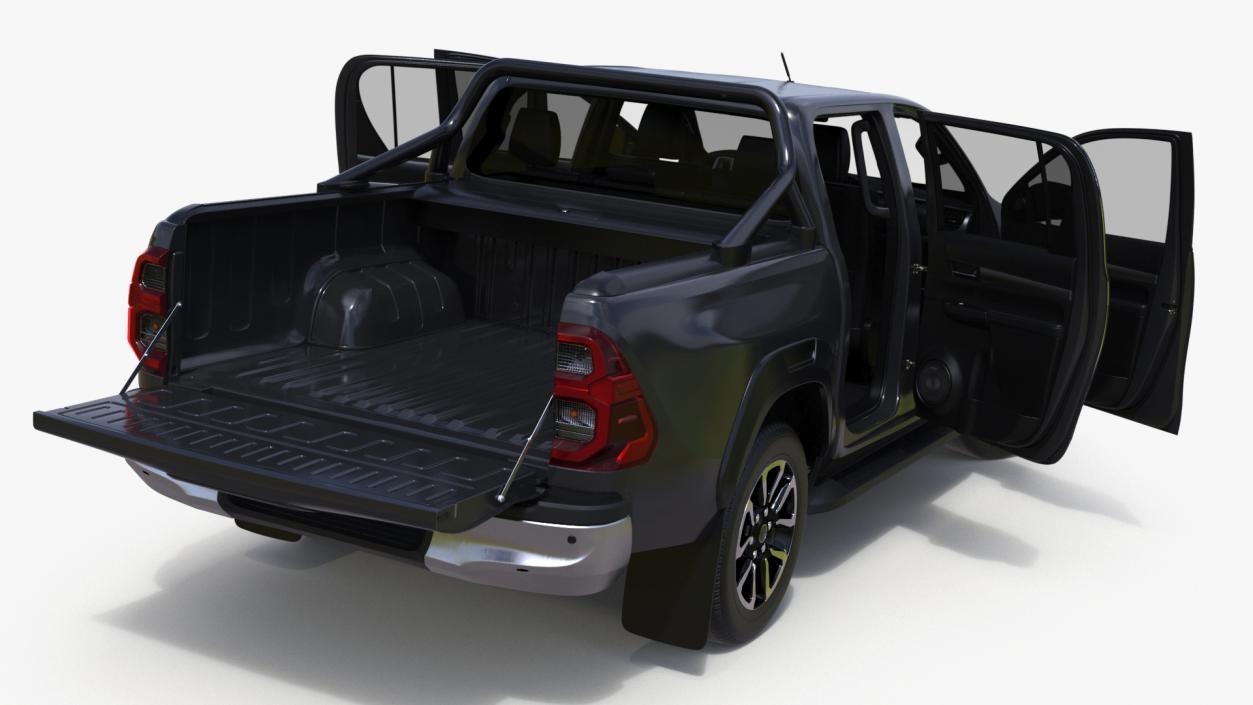 3D model Pickup Truck Black Rigged