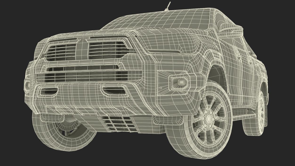 3D model Pickup Truck Black Rigged