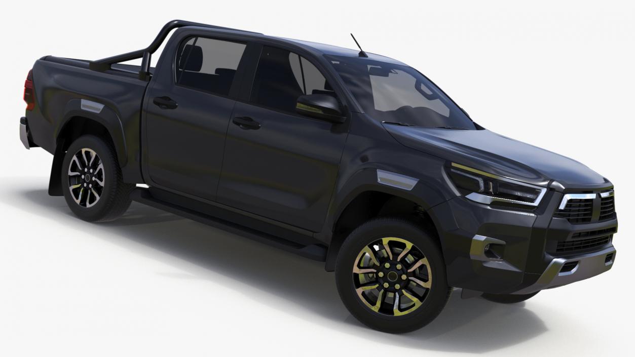 3D model Pickup Truck Black Rigged