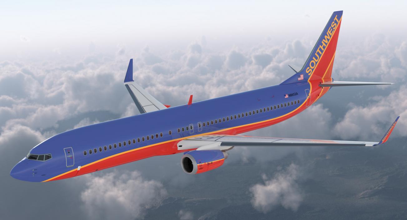 3D Boeing 737-900 Southwest Airlines model