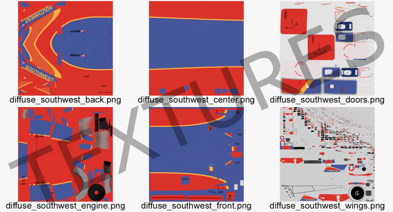 3D Boeing 737-900 Southwest Airlines model