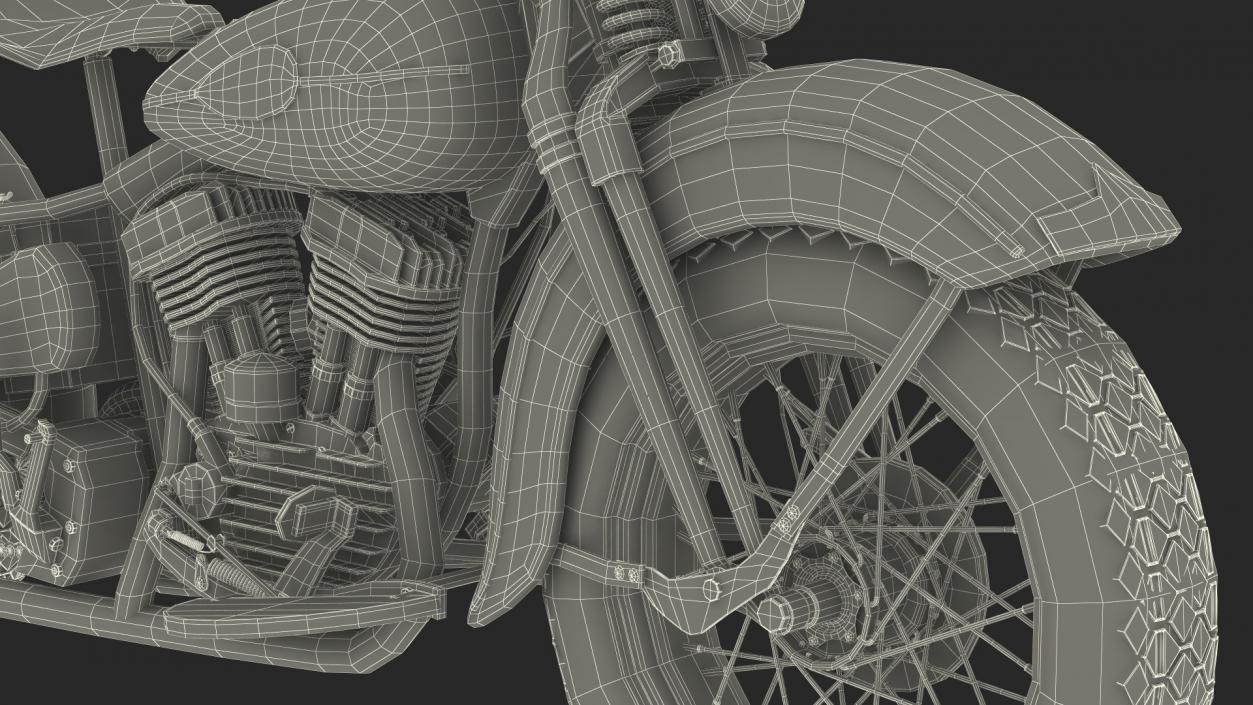 Motorcycle Harley-Davidson WLA Red 3D model