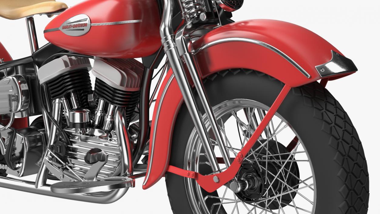 Motorcycle Harley-Davidson WLA Red 3D model