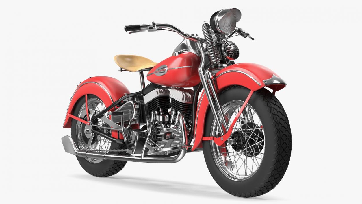 Motorcycle Harley-Davidson WLA Red 3D model