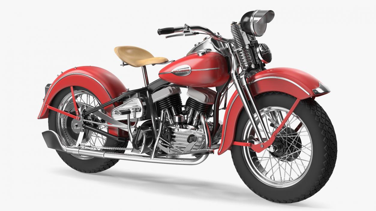 Motorcycle Harley-Davidson WLA Red 3D model