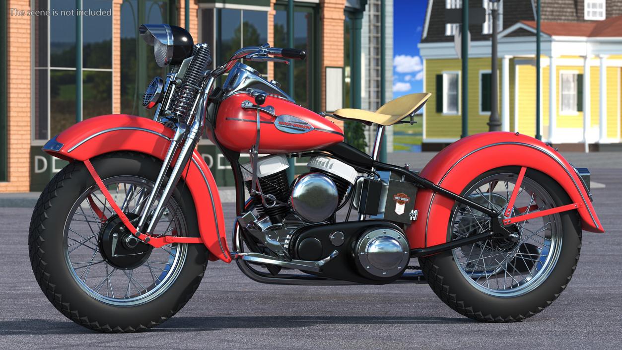 Motorcycle Harley-Davidson WLA Red 3D model