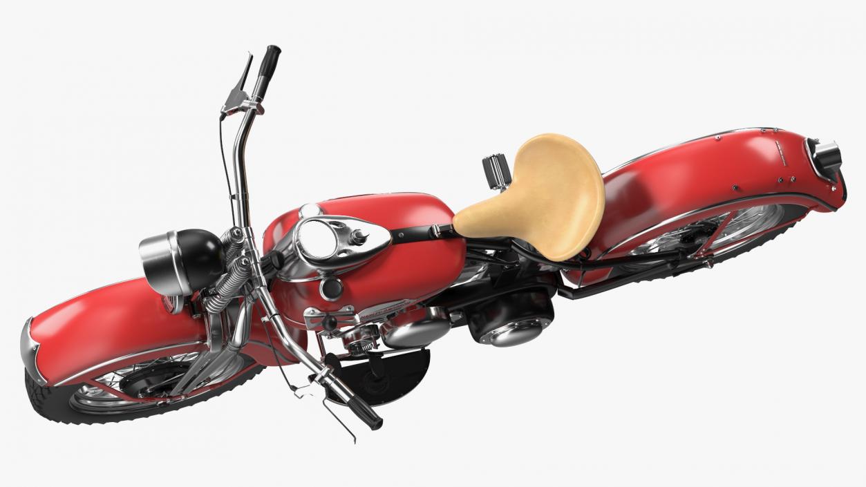 Motorcycle Harley-Davidson WLA Red 3D model