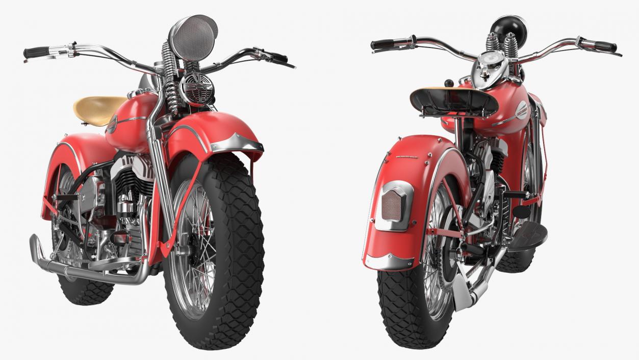 Motorcycle Harley-Davidson WLA Red 3D model