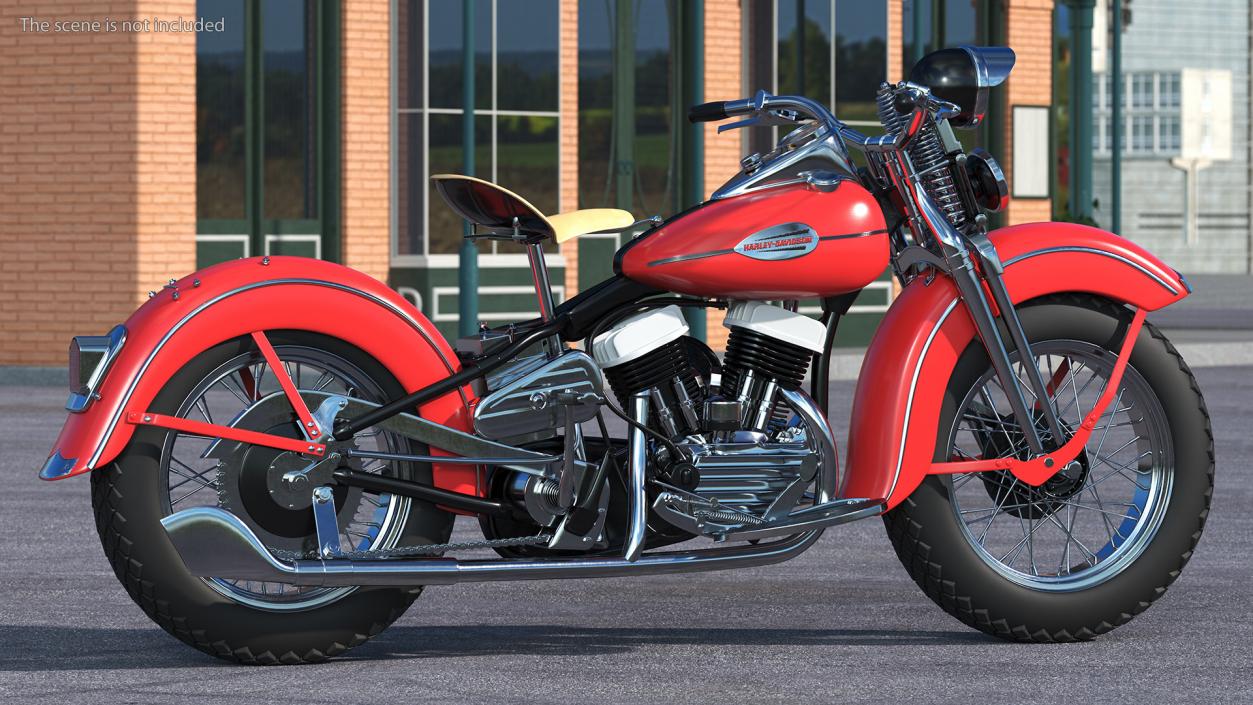 Motorcycle Harley-Davidson WLA Red 3D model