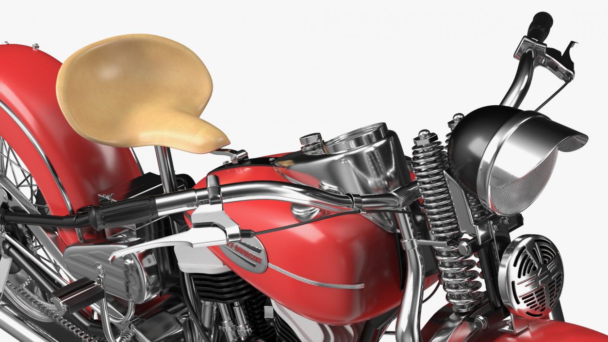 Motorcycle Harley-Davidson WLA Red 3D model