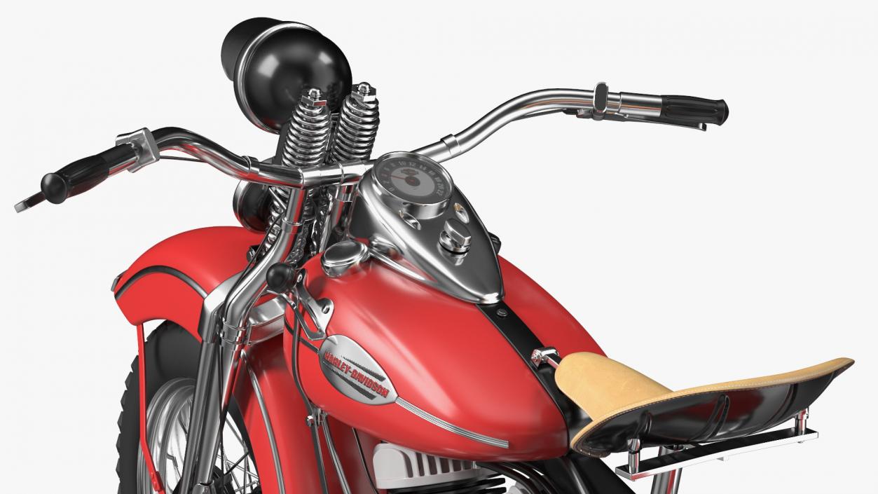 Motorcycle Harley-Davidson WLA Red 3D model