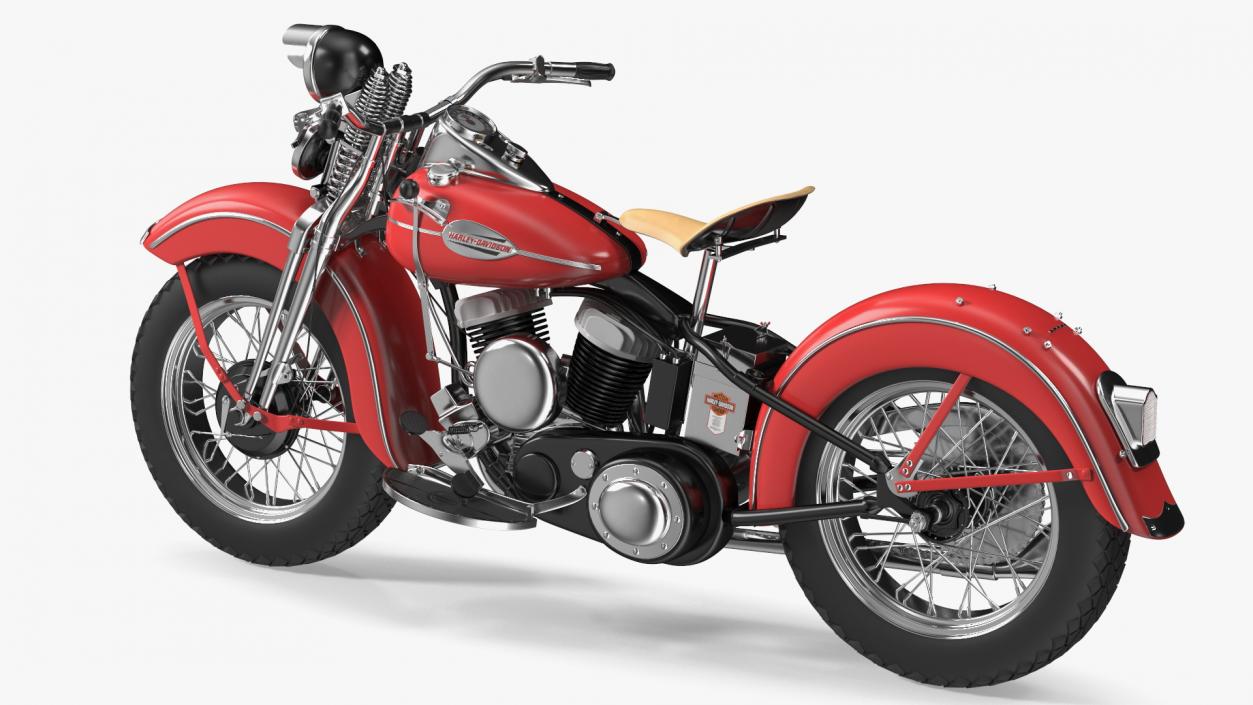 Motorcycle Harley-Davidson WLA Red 3D model