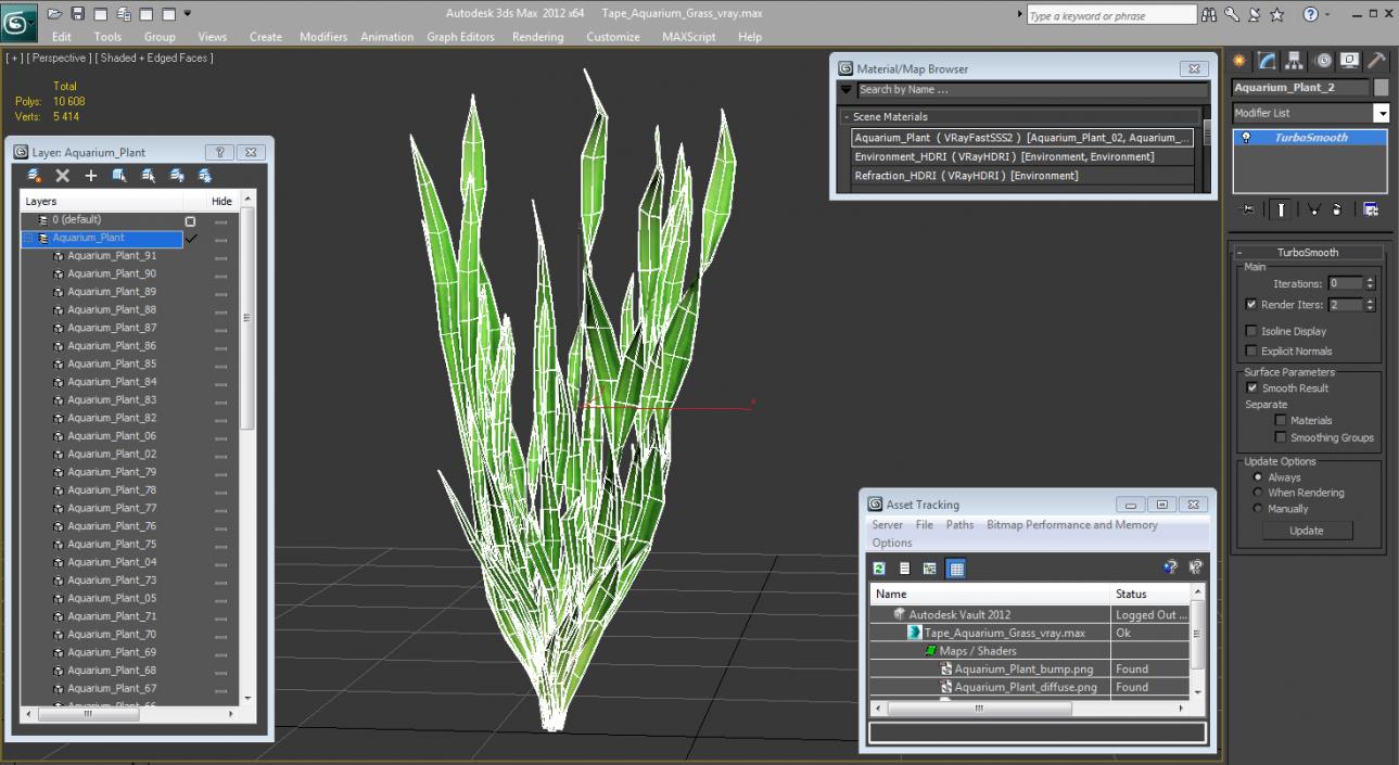 Tape Aquarium Grass 3D model