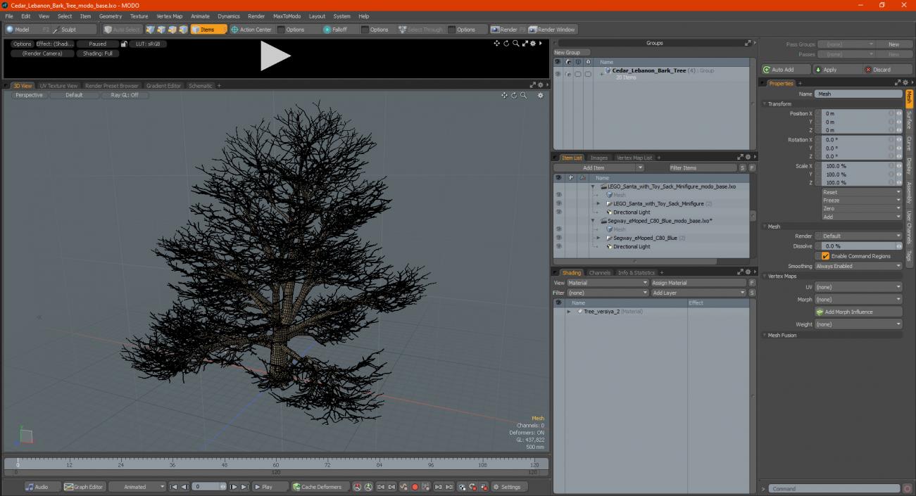 3D Cedar Lebanon Bark Tree model