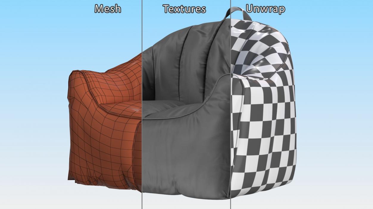 Big Joe Hug Bean Bag Chair Black 3D