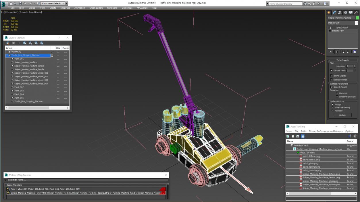 3D model Traffic Line Stripping Machine