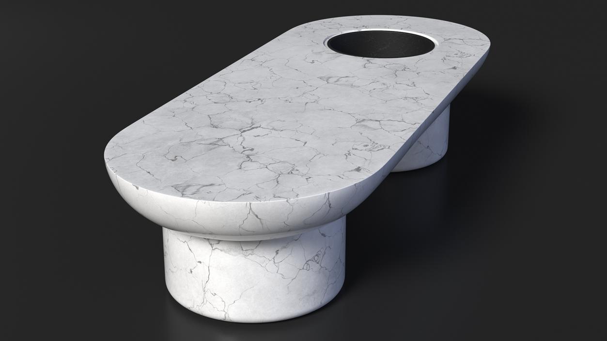 3D model Outdoor Marble Bench