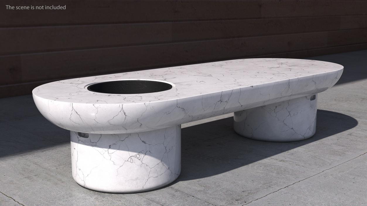 3D model Outdoor Marble Bench