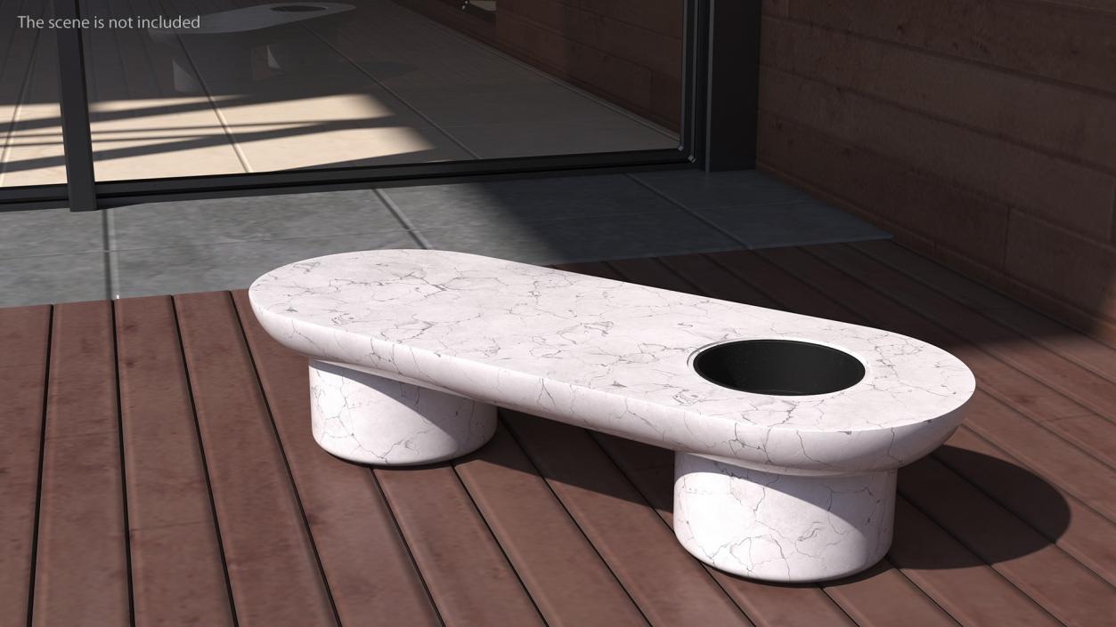 3D model Outdoor Marble Bench