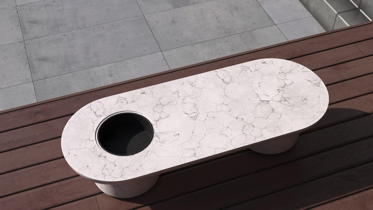 3D model Outdoor Marble Bench