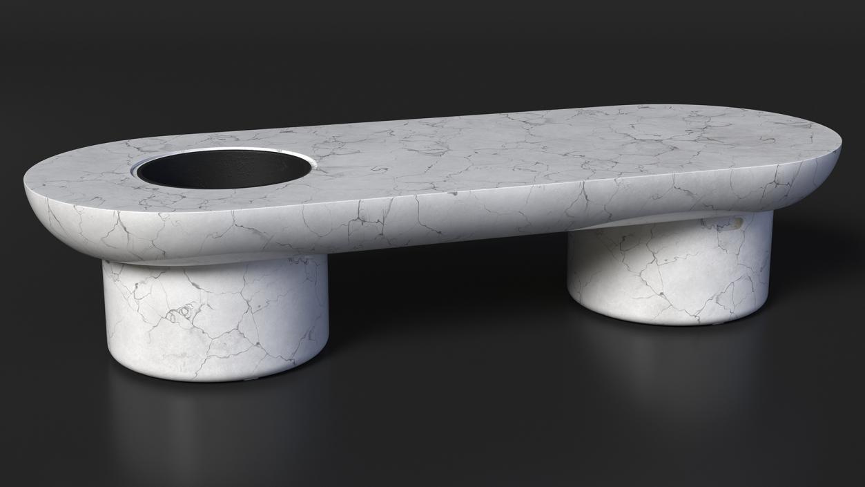 3D model Outdoor Marble Bench