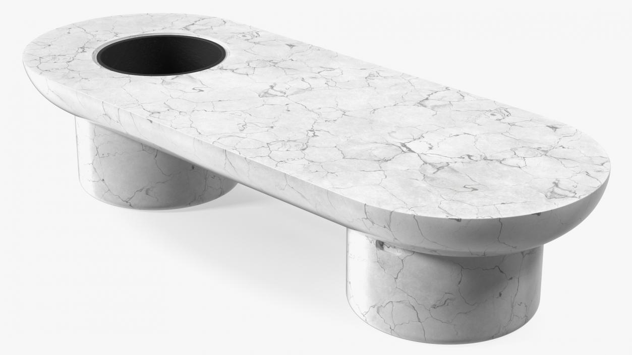 3D model Outdoor Marble Bench