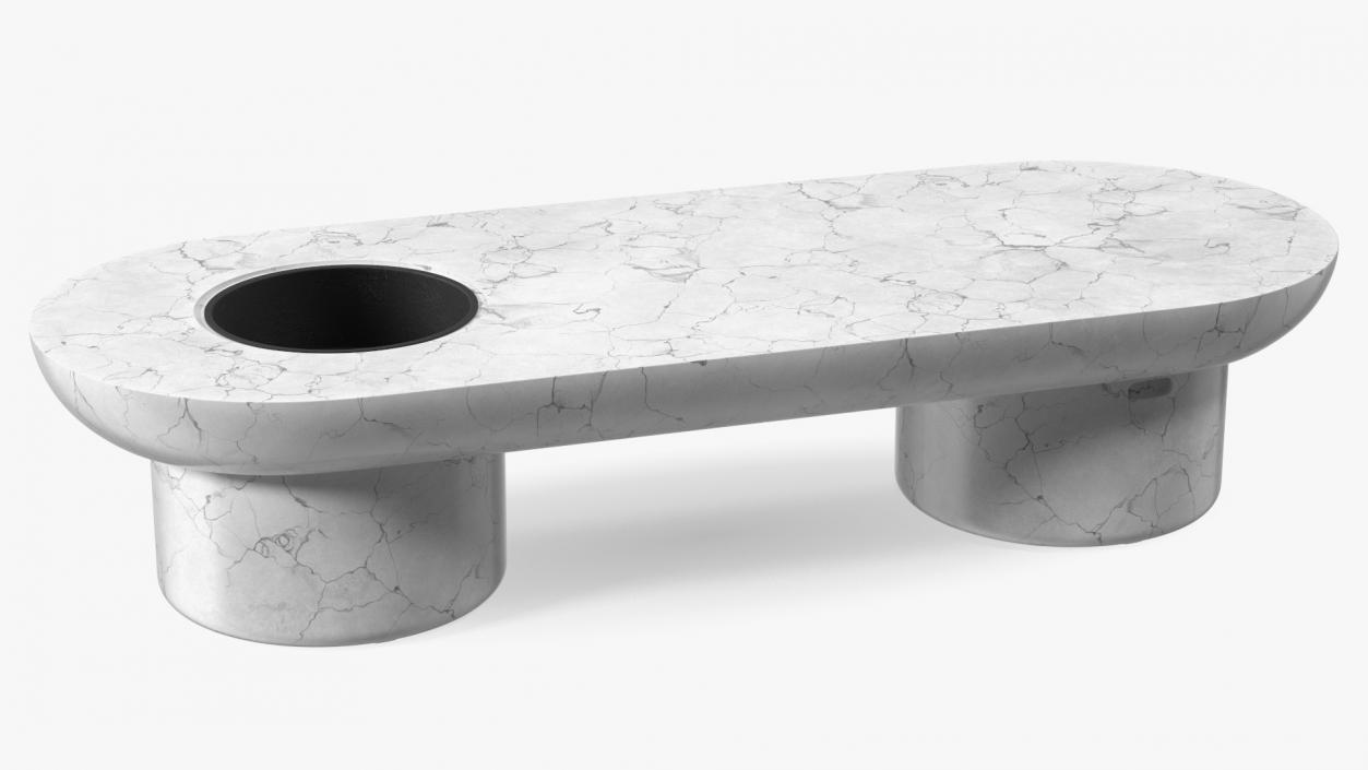 3D model Outdoor Marble Bench